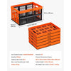 VEVOR Plastic Collapsible Storage Bins, 45L 6 Packs, Stackable Folding Storage Crates with Handles, Holds 33 lbs Per Bin, Foldable Heavy Duty Containers, Space-Saving Baskets, for Home Organizing