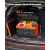 VEVOR Plastic Collapsible Storage Bins with Lids, 45L 3Packs, Stackable Folding Storage Crates with Handles, Holds 44 lbs Per Bin, Heavy Duty Containers, Space-Saving Baskets, for Home Organizing