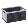 VEVOR Plastic Collapsible Storage Bins with Lids, 65L 2 Packs, Stackable Folding Storage Crates with Handles, Holds 84 lbs Per Bin, Heavy Duty Containers, Space-Saving Baskets, for Home Organizing