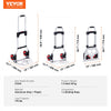 VEVOR Folding Hand Truck and Dolly, 176 lbs Capacity, Aluminum Foldable Cart, Heavy-Duty Luggage Trolley Cart with Telescoping Handle and PP+TPR Wheels for Home, Office, Shopping, Travel