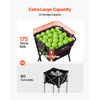 VEVOR Tennis Ball Hopper, Holds 175 Tennis Balls or 290 Pickleballs, Foldable Pickleball Basket Cart with Wheels for Easy Pick Up, Portable Baseball Cart Caddy with Storage Bag, for Training Coaching