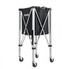 VEVOR Tennis Ball Hopper, Holds 200 Tennis Balls, Foldable Pickleball Basket Cart with Wheels for Easy Pick Up, Stainless Steel Portable Pickleball Cart Caddy with Storage Bag, for Training Teaching