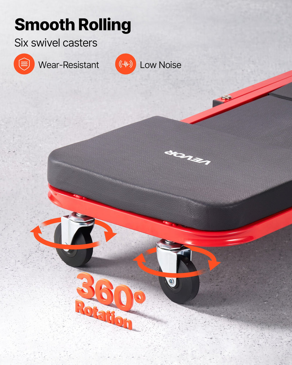 VEVOR 36 in 3-in-1 Folding Mechanic Creeper, Z-Creeper Garage Roller, 340 lbs Under Car Rolling Creeper with 6 Swivel Casters, Padded Headrest, Lay Down or Sit for Auto Repair