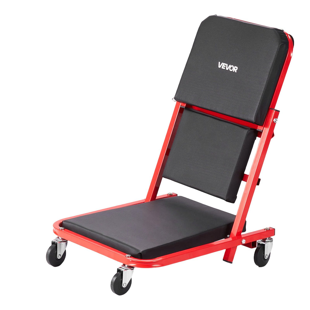VEVOR 36 in 3-in-1 Folding Mechanic Creeper, Z-Creeper Garage Roller, 340 lbs Under Car Rolling Creeper with 6 Swivel Casters, Padded Headrest, Lay Down or Sit for Auto Repair