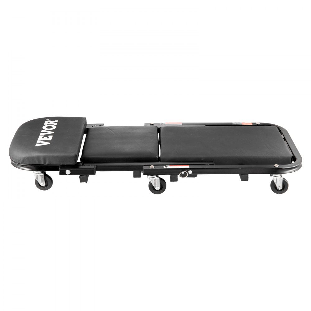 VEVOR Foldable Z Garage Creeper, 40 in, 450 lbs Load Capacity Rolling Folding Mechanic Creeper Stool, with 6 Universal Wheels Padded Seat Steel Frame, Lay Down or Sit Chair for Garage Shop or Home