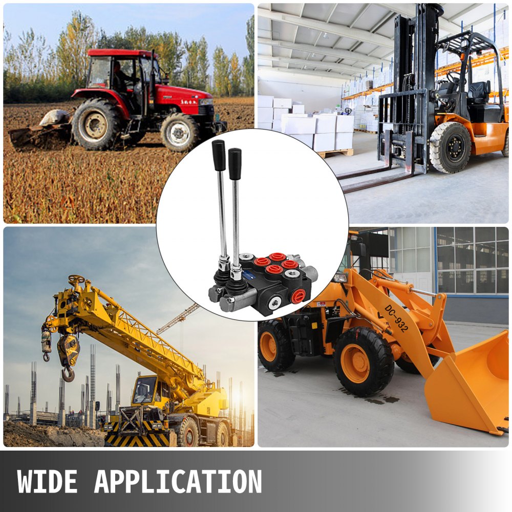 VEVOR Hydraulic Valve 2 Spool Hydraulic Directional Control Valve 11gpm Hydraulic Control Valve Double Acting for Tractors Loaders Tanks