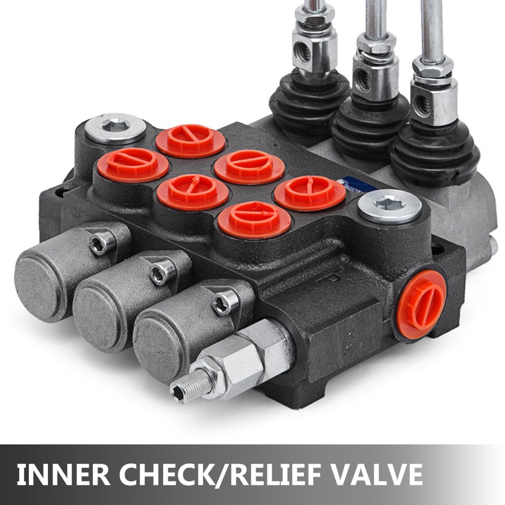 3 Spool Hydraulic Directional Control Valve Double Acting 11 GPM