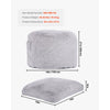VEVOR Bean Bag Bed Chair, Convertible Chair from BeanBag to Lounge or Mattress, Gaint Bean Bag Chair Bed with Washable Cover for Adults, Fluffy Plush, Foam Filling and Side Pocket, Grey(Full Size)
