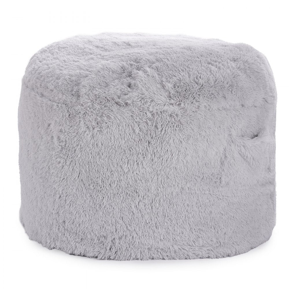 VEVOR Bean Bag Bed Chair, Convertible Chair from BeanBag to Lounge or Mattress, Gaint Bean Bag Chair Bed with Washable Cover for Adults, Fluffy Plush, Foam Filling and Side Pocket, Grey(Full Size)