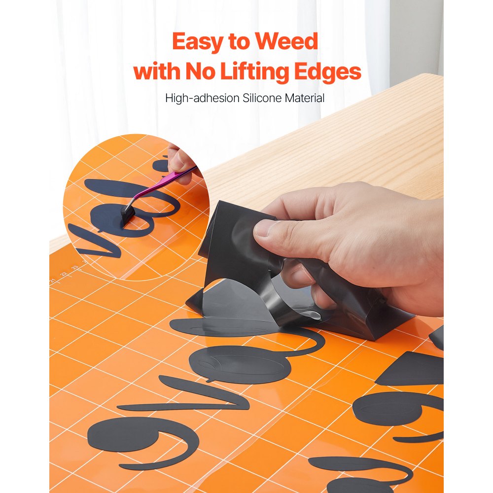 VEVOR Heat Transfer Vinyl, 12 in x 50 ft, Glossy Black HTV Iron on Vinyl Roll, Easy to Cut and Weed, Strong Adhesion, Compatible with Cutting Machines, for Various Materials, T-shirts, Pillows, Hats