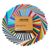 VEVOR Heat Transfer Vinyl, 80 Pack, 12 x 12 in, Assorted Colors HTV Iron on Vinyl Bundle, Easy to Cut and Weed, with Accessories, Compatible with Cutting Machines, for Various Materials, T-shirts