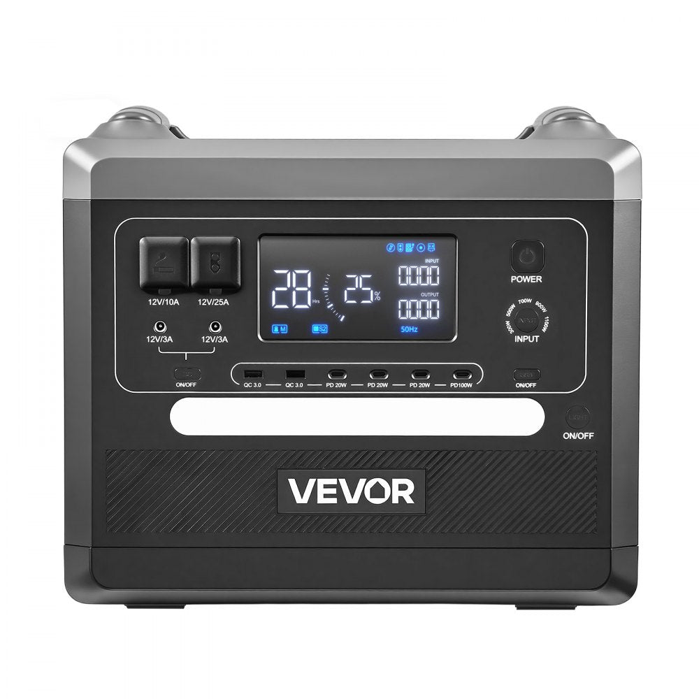 VEVOR Portable Power Station, 2400W 2160Wh Power Station Solar Generator with 10 Output Ports & Adjustable Input Power, Expandable LiFePO4 Battery Backup for Home Camping RV (Solar Panel NOT Included)