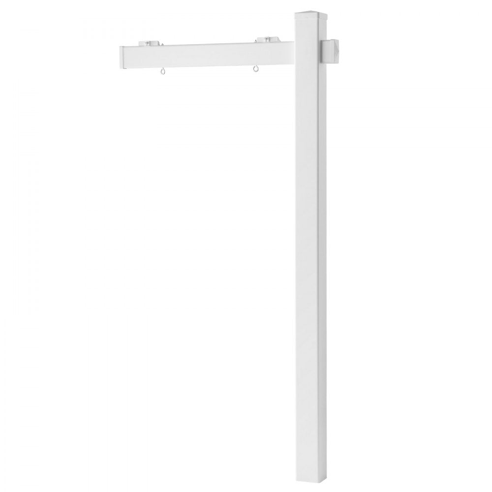 VEVOR Real Estate Sign Post, 2-Pack, 6 ft Tall, PVC Realtor Yard Sign Holder with 36 in Arm Holds up to 24 in, Easy to Install, Wind-Resistant, for Open House and Home, Yard, Road, White (No Signs)