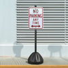 VEVOR Portable Sign Post 2-Pack 5 ft Sign Stands with Hard Plastic Base, for No Parking Street Signs, Handicap Parking Sign, Movable Sign Stand with Wheels, Hardwares, Heavy-Duty Q235 Steel, Black