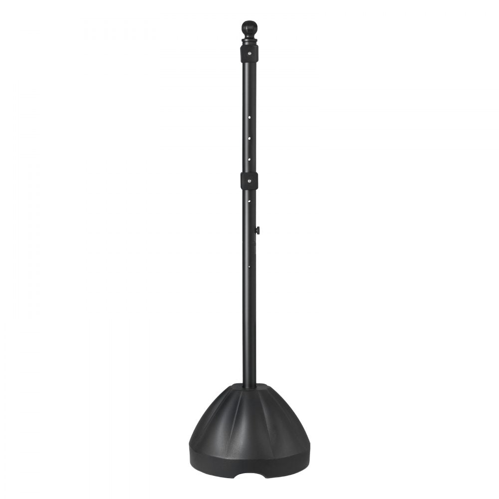 VEVOR Portable Sign Post 2-Pack 5 ft Sign Stands with Hard Plastic Base, for No Parking Street Signs, Handicap Parking Sign, Movable Sign Stand with Wheels, Hardwares, Heavy-Duty Q235 Steel, Black