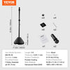 VEVOR Portable Sign Post, 5 ft Cast Iron Sign Post Holder with Hard Plastic Base & Wheels,  Movable Parking Sign Stand for No Parking Street Signs, Handicap Parking Sign,  with Base, Bolts Nuts, Black