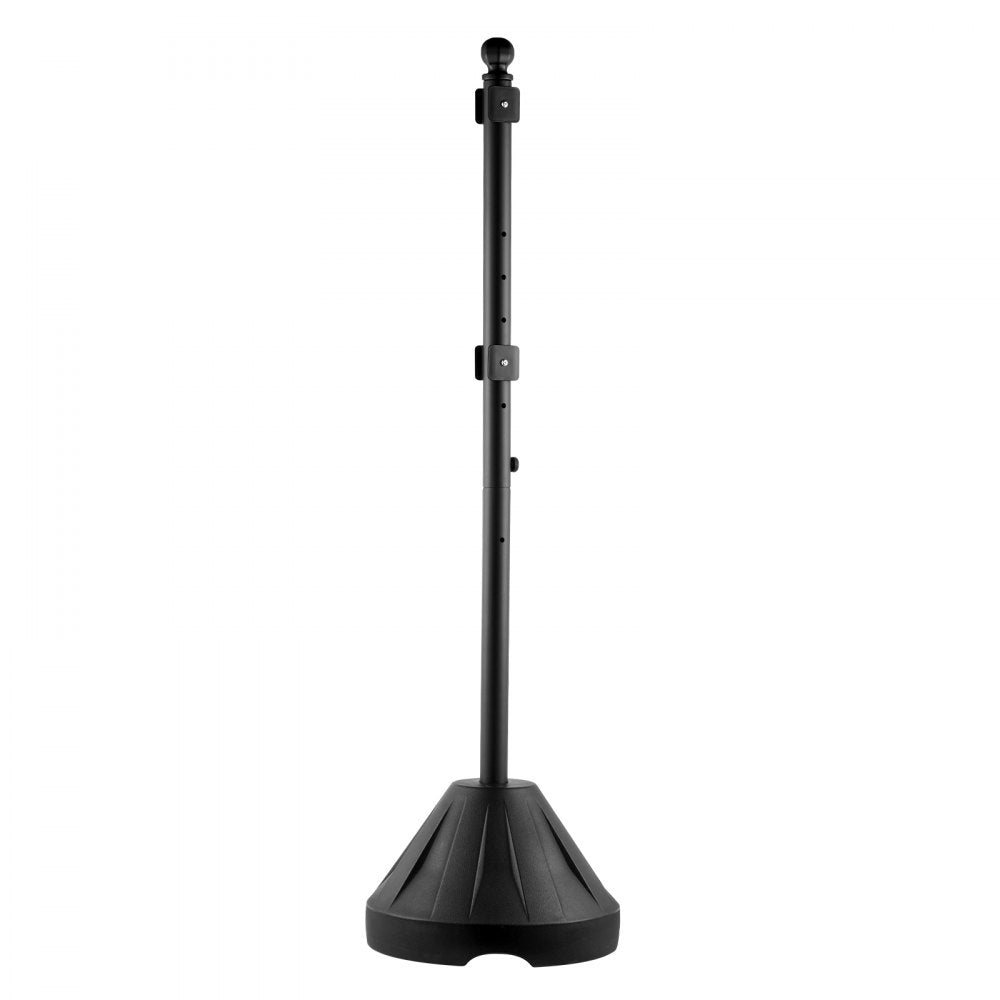 VEVOR Portable Sign Post, 5 ft Cast Iron Sign Post Holder with Hard Plastic Base & Wheels,  Movable Parking Sign Stand for No Parking Street Signs, Handicap Parking Sign,  with Base, Bolts Nuts, Black