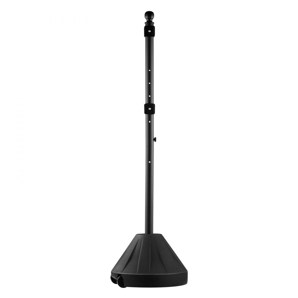 VEVOR Portable Sign Post, 5 ft Cast Iron Sign Post Holder with Hard Plastic Base & Wheels,  Movable Parking Sign Stand for No Parking Street Signs, Handicap Parking Sign,  with Base, Bolts Nuts, Black
