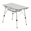 VEVOR Folding Camping Table, Portable Roll Up Side Tables, Lightweight Aluminum Beach Table with Adjustable Height, Top Mesh Layer and Carry Bag, For Outdoor BBQ Tailgating Picnic, Travel, Silver