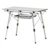 VEVOR Folding Camping Table, Portable Roll Up Side Tables, Lightweight Aluminum Beach Table with Adjustable Height, Top Mesh Layer and Carry Bag, For Outdoor BBQ Tailgating Picnic, Travel, Silver