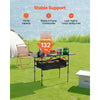 VEVOR Folding Camping Table, Portable Roll Up Side Tables, Lightweight Aluminum Beach Table with Adjustable Height, Large Storage Bag and Carry Bag, For Outdoor BBQ Tailgating Picnic, Travel, Black