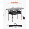 VEVOR Folding Camping Table, Portable Roll Up Side Tables, Lightweight Aluminum Beach Table with Adjustable Height, Large Storage Bag and Carry Bag, For Outdoor BBQ Tailgating Picnic, Travel, Black