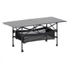VEVOR Folding Camping Table, Portable Roll Up Side Tables, Lightweight Aluminum Beach Table with Adjustable Height, Large Storage Bag and Carry Bag, For Outdoor BBQ Tailgating Picnic, Travel, Black