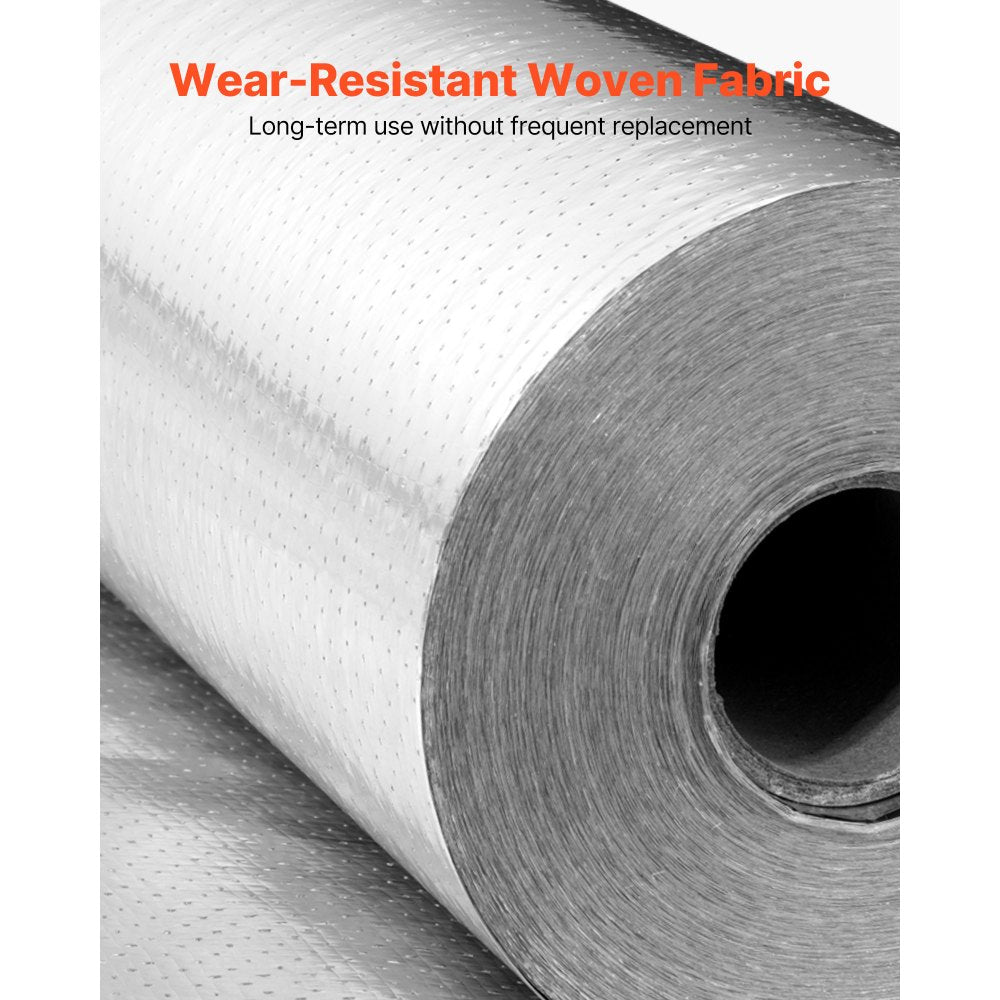 VEVOR Double Reflective Insulation Roll, Perforated Woven Fabric Radiant Barrier, 0.15mm 48 in x 125 ft, Double-Sided Aluminum Foil Heat Reflective Shield, Thermal Insulation Roll for Window RV Roof