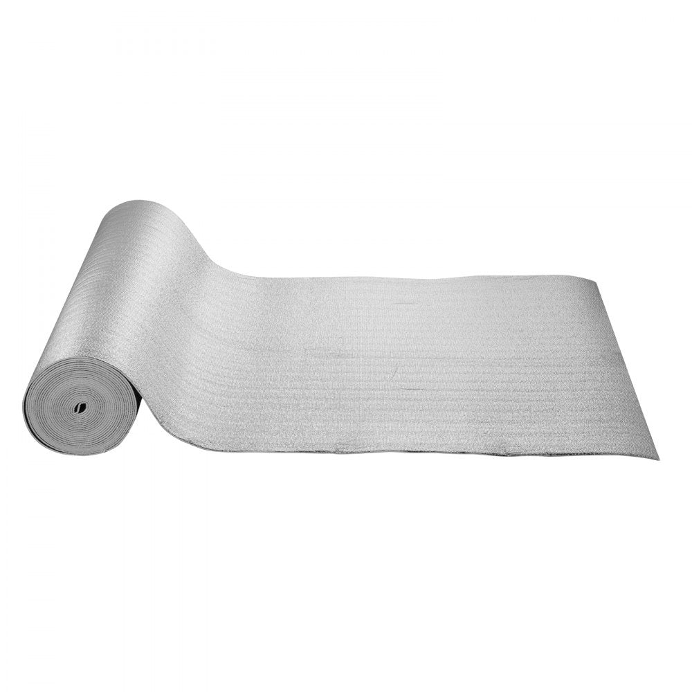 VEVOR Double Reflective Insulation Roll, Foam Core Radiant Barrier, 5.5mm 48 in x 50 ft, Double-Sided Aluminum Foil EPE Foam Heat Reflective Shield, Thermal Insulation Roll for Window RV Roof