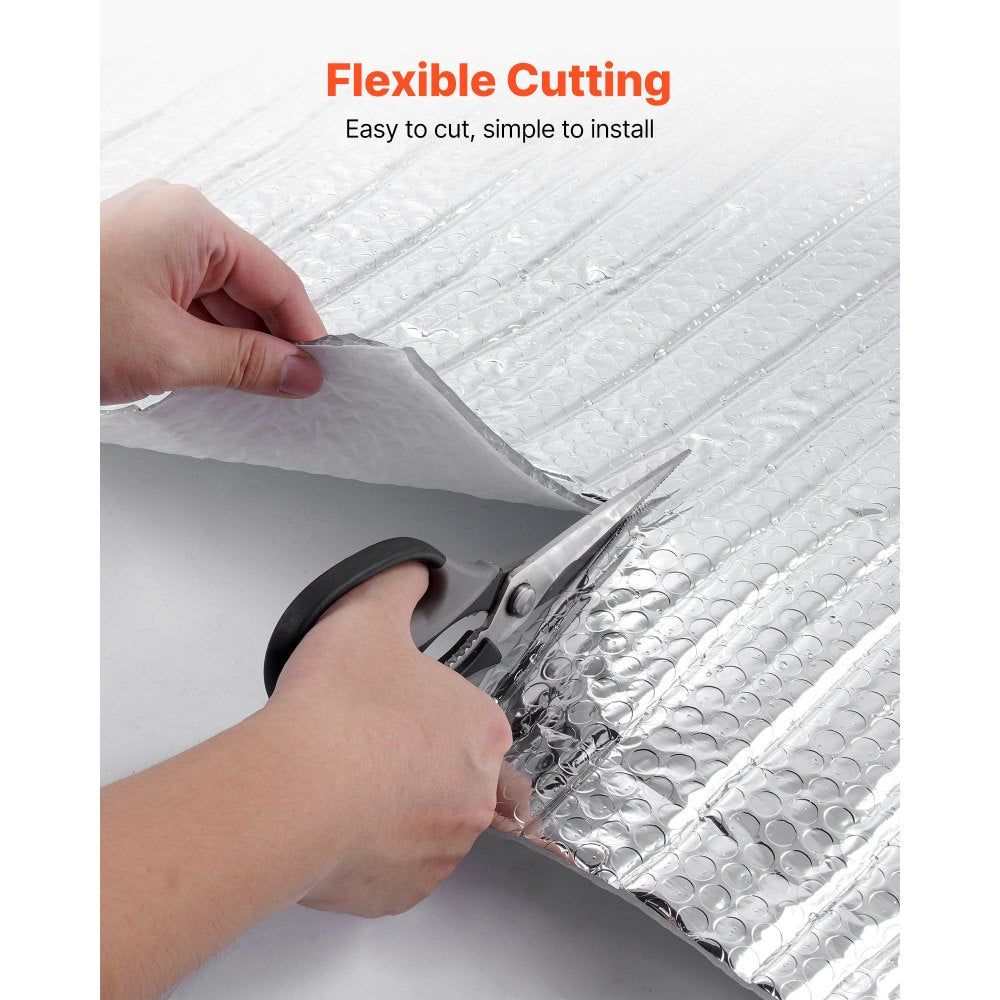 VEVOR Double Reflective Insulation Sheet, 16PCS Double-Sided Aluminum Foil Radiant Barrier, 6mm 24 in x 4 ft, Dual-Layer Air Bubble Heat Reflective Shield, Thermal Insulation Rolls
