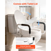 VEVOR Raised Toilet Seat with Arms, 300 lbs Load Capacity, 4-Inch Lift Height, Widened Commode Elevated Toilet Seat Riser with Padded Handles for Seniors, Elderly, Handicap, Disabled, and Adults Use