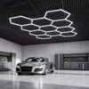 VEVOR Hexagon Garage Lights 330W 39600LM 6500K 11 Grid Systems LED Light, Bright Honeycomb Hex Car Detailing Lighting, Easy Install, Durable PC Material, for Garage, Warehouse, Workshop, Shop, Gym