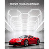 VEVOR Hexagon Garage Lights 456W 54720LM 6500K 14 Grid Systems LED Light, Bright Honeycomb Hex Car Detailing Lighting, Easy Install, Durable PC Material, for Garage, Warehouse, Workshop, Shop, Gym