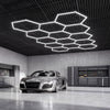 VEVOR Hexagon Garage Lights 456W 54720LM 6500K 14 Grid Systems LED Light, Bright Honeycomb Hex Car Detailing Lighting, Easy Install, Durable PC Material, for Garage, Warehouse, Workshop, Shop, Gym