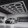 VEVOR Hexagon Garage Lights 720W 86400LM 6500K 14 Grid Systems LED Light, Bright Honeycomb Hex Car Detailing Lighting, with Rectangle Frame, Easy Install, for Garage, Warehouse, Workshop, Shop, Gym