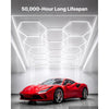 VEVOR Hexagon Garage Lights 672W 80640LM 6500K 14 Grid Systems LED Light, Bright Honeycomb Hex Car Detailing Lighting, with Rectangle Frame, Easy Install, for Garage, Warehouse, Workshop, Shop, Gym