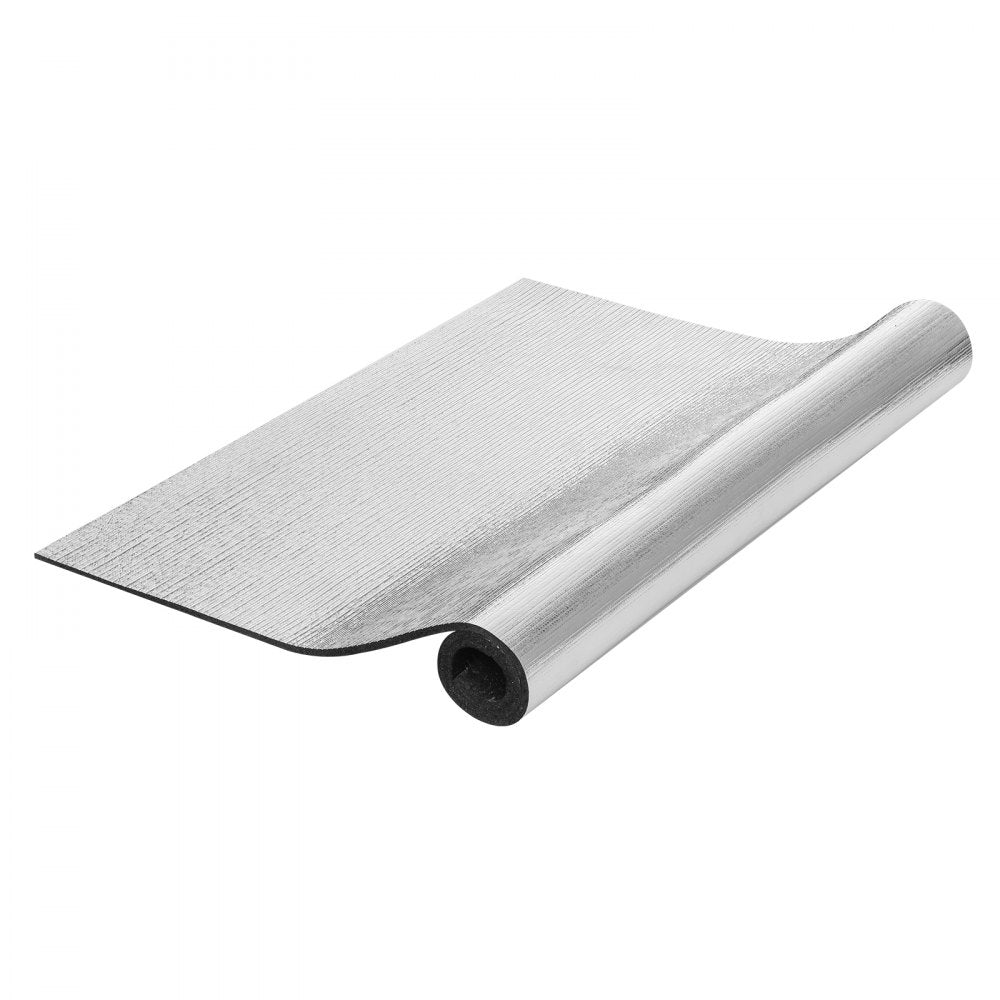 VEVOR Reflective Insulation Roll, XPE Foam Core Radiant Barrier, 10.3 mm 40 in x 5 ft, Aluminum Foil Foam Core Heat Reflective Shield, Thermal Insulation Roll for Garage Door Window RV Roof