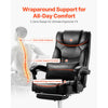 VEVOR Executive Office Chair with Footrest, 300lb Capacity Office Chair with Lumbar Pillow, Height Adjustable Ergonomic Chair, PU Leather Reclining Home Office Desk Chairs, Black