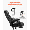 VEVOR Executive Office Chair with Footrest, 300lb Capacity Office Chair with Lumbar Pillow, Height Adjustable Ergonomic Chair, PU Leather Reclining Home Office Desk Chairs, Black