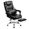 VEVOR Executive Office Chair with Footrest, 300lb Capacity Office Chair with Lumbar Pillow, Height Adjustable Ergonomic Chair, PU Leather Reclining Home Office Desk Chairs, Black