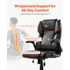 VEVOR Executive Office Chair with Lumbar Support, 300lb Capacity Office Chair with Flip-up Armrests & Lumbar Pillow, Height Adjustable Ergonomic Chair, PU Leather Reclining Home Office Desk Chairs
