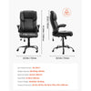 VEVOR Executive Office Chair with Lumbar Support, 300lb Capacity Office Chair with Flip-up Armrests & Lumbar Pillow, Height Adjustable Ergonomic Chair, PU Leather Reclining Home Office Desk Chairs