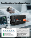 Pure sine wave vs modified sine wave comparison graphic for VEVOR 4000W inverter