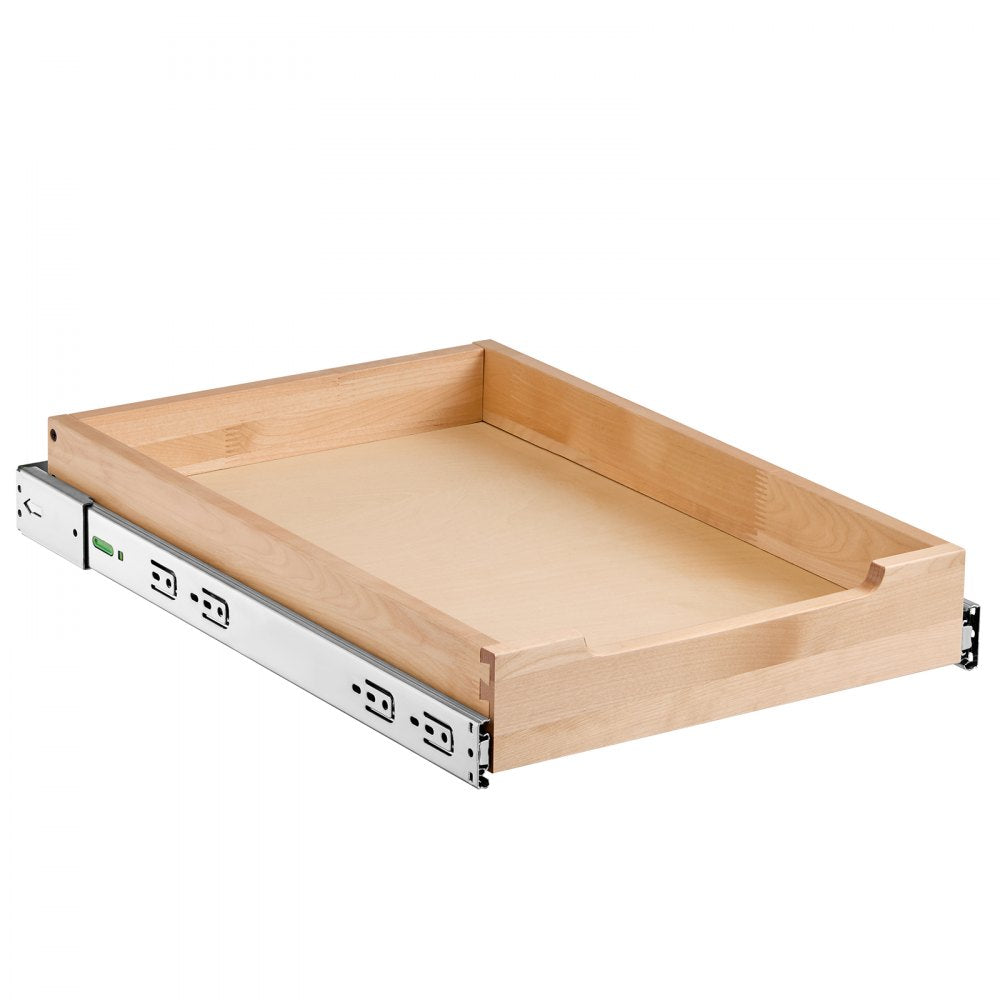 VEVOR Pull Out Cabinet Organizer, 14"W x 21"D Cabinet Drawer, Soft Close Slide out Shelf, Heavy-Duty Sliding Wood Drawer, Bottom and Side Assembly Base Cabinet Organization for Kitchen Pantry Bathroom