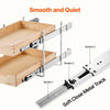 VEVOR 2 Tier Pull Out Cabinet Organizer, 14"W x 21"D Cabinet Drawer, Soft Close Slide out Shelf, Heavy-Duty Sliding Wood Drawer, Adjustable Base Cabinet Organization for Kitchen Pantry Bathroom