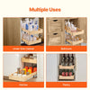 VEVOR 2 Tier Pull Out Cabinet Organizer, 14"W x 21"D Cabinet Drawer, Soft Close Slide out Shelf, Heavy-Duty Sliding Wood Drawer, Adjustable Base Cabinet Organization for Kitchen Pantry Bathroom