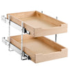 VEVOR 2 Tier Pull Out Cabinet Organizer, 14"W x 21"D Cabinet Drawer, Soft Close Slide out Shelf, Heavy-Duty Sliding Wood Drawer, Adjustable Base Cabinet Organization for Kitchen Pantry Bathroom