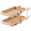 VEVOR 2 Tier Pull Out Cabinet Organizer, 14"W x 21"D Cabinet Drawer, Soft Close Slide out Shelf, Heavy-Duty Sliding Wood Drawer, Adjustable Base Cabinet Organization for Kitchen Pantry Bathroom