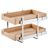 VEVOR 2 Tier Pull Out Cabinet Organizer, 14"W x 21"D Cabinet Drawer, Soft Close Slide out Shelf, Heavy-Duty Sliding Wood Drawer, Adjustable Base Cabinet Organization for Kitchen Pantry Bathroom