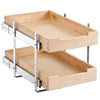 VEVOR 2 Tier Pull Out Cabinet Organizer, 14"W x 21"D Cabinet Drawer, Soft Close Slide out Shelf, Heavy-Duty Sliding Wood Drawer, Adjustable Base Cabinet Organization for Kitchen Pantry Bathroom